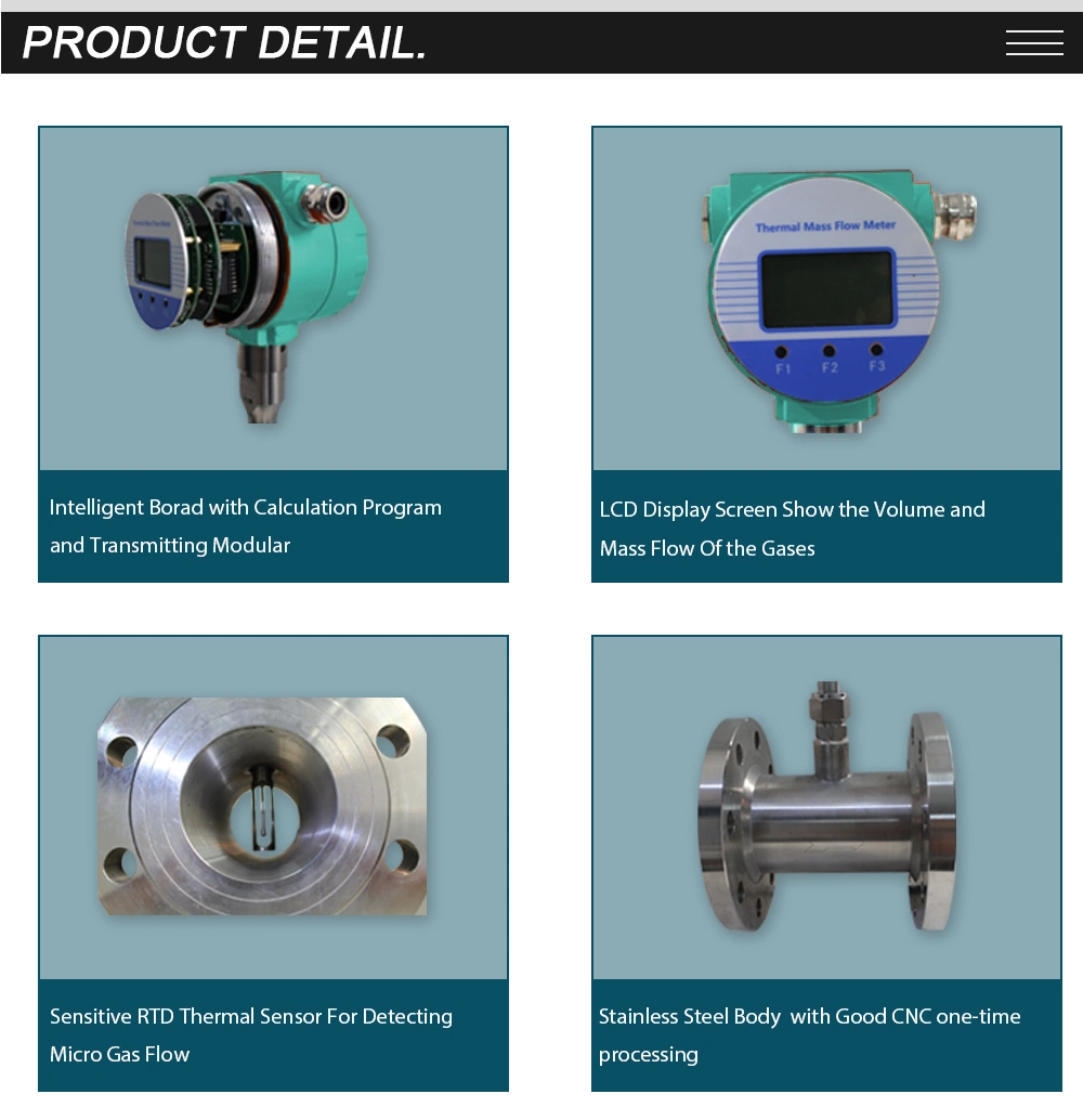 Digital LCD Display Thermal Gas Flowmeter Gas Mass Flow Meter for Nitrogen